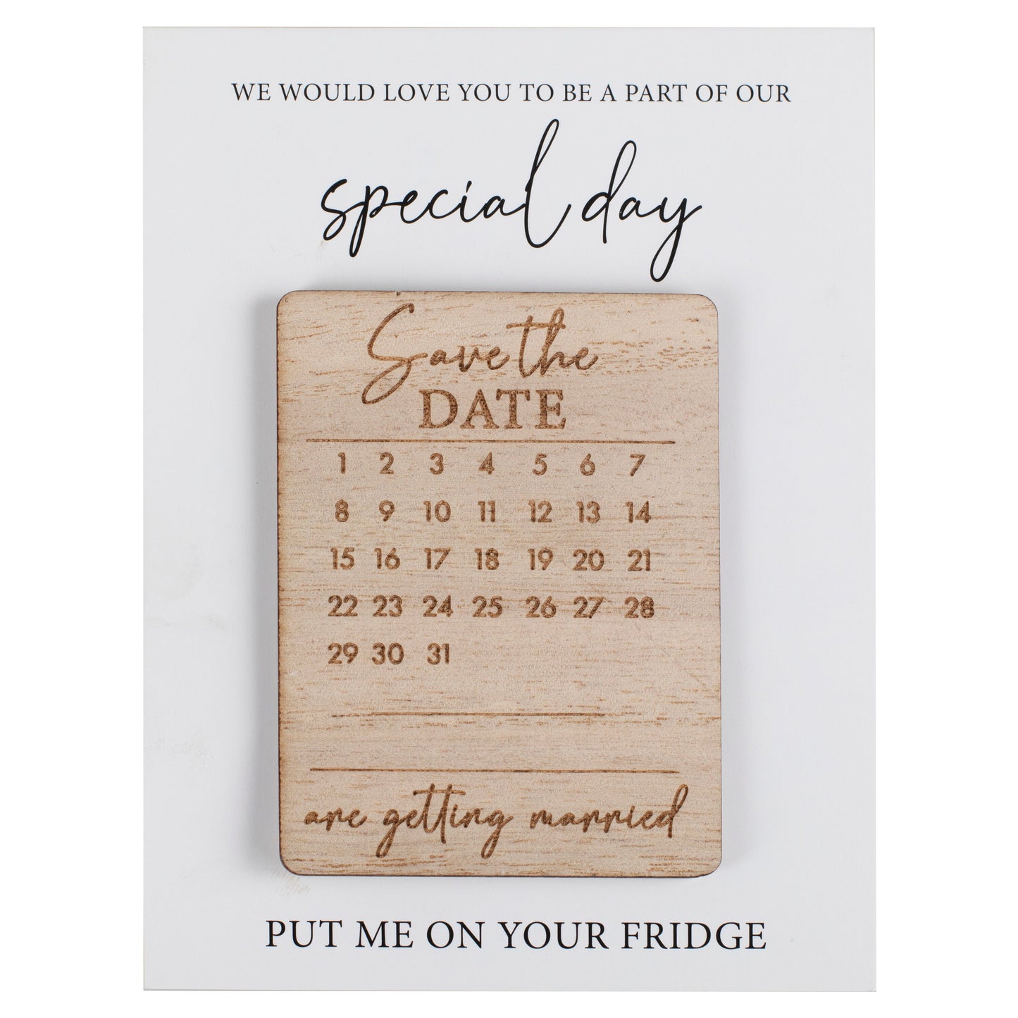 Wooden Save the Date Magnets- 5 Inner Pack