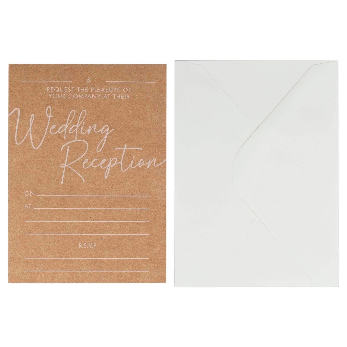 Kraft Evening Wedding Reception Invitations- 10 Inner Pack