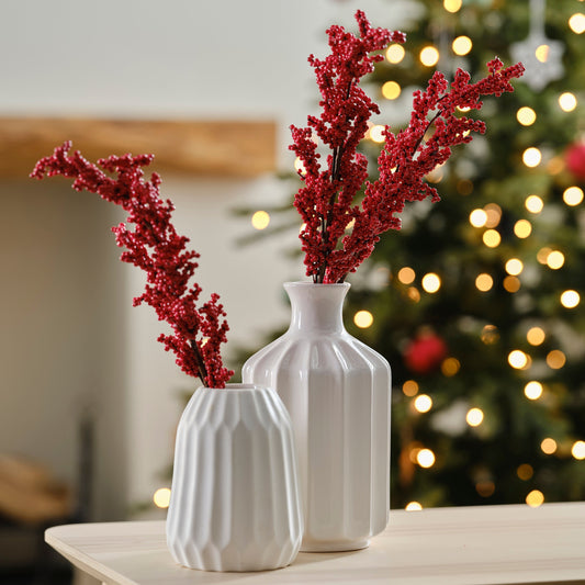 Red Berry Stems Christmas Foliage Decorations- 5 Inner Pack