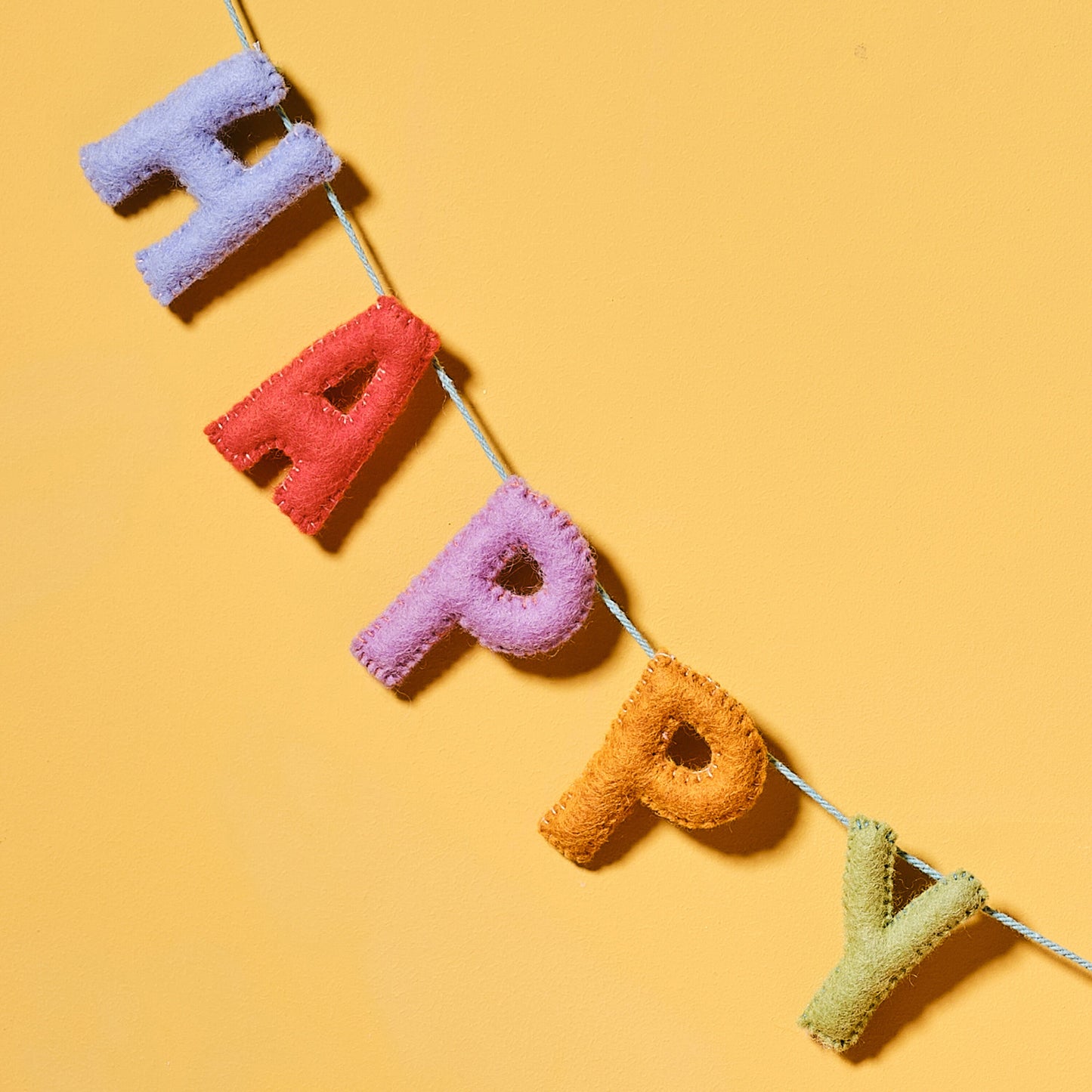 Multicoloured Felt 'Happy Birthday' Bunting- 5 Inner Pack