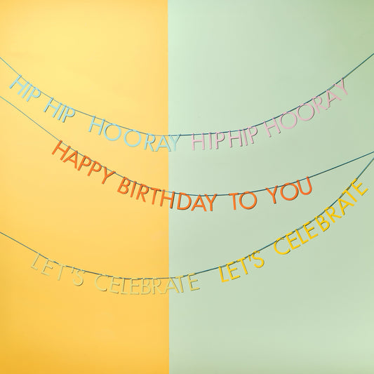 Triple Layer Birthday Slogan Bunting- 5 Inner Pack
