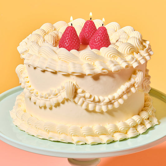 Red Strawberry Cake Candles- 5 Inner Pack