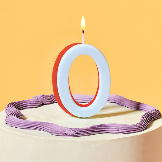 Blue and Orange Number 0 Candle- 5 Inner Pack