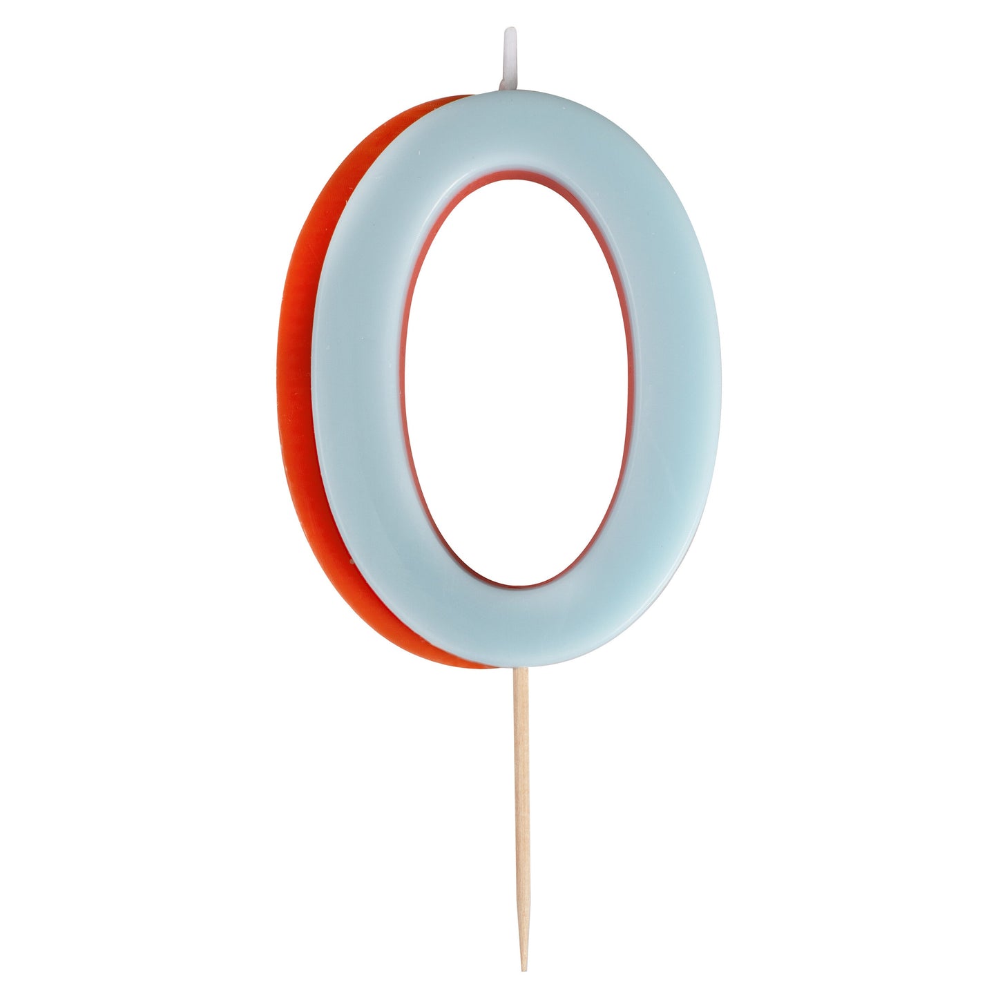 Blue and Orange Number 0 Candle- 5 Inner Pack