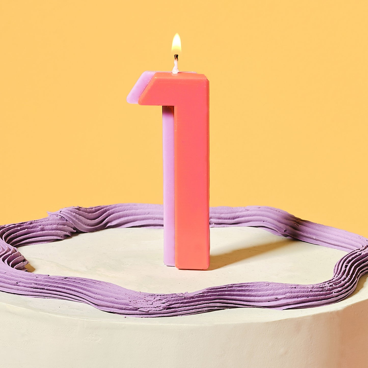 Orange and Purple Number 1 Candle- 5 Inner Pack