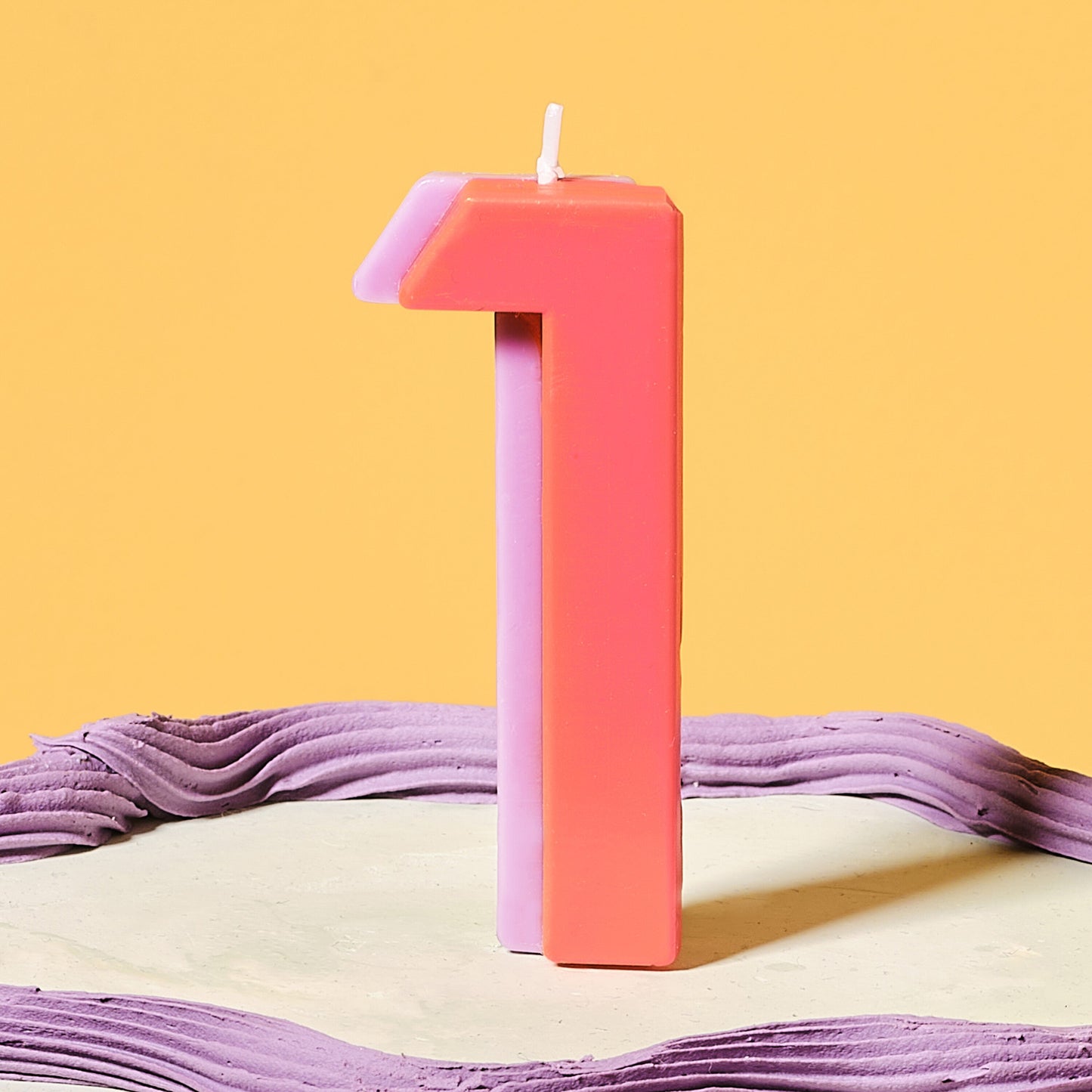 Orange and Purple Number 1 Candle- 5 Inner Pack