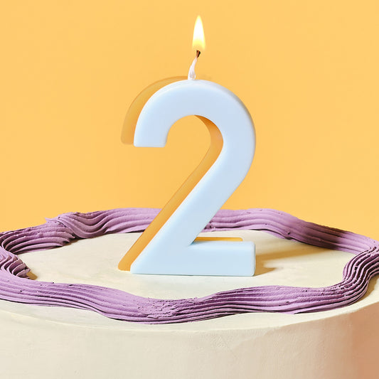 Blue and Yellow Number 2 Candle- 5 Inner Pack