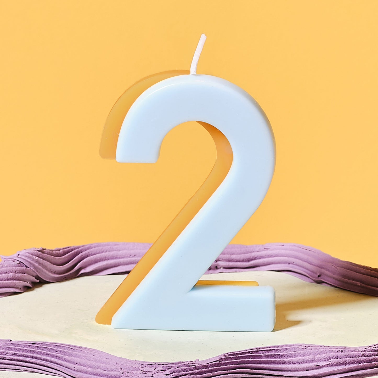 Blue and Yellow Number 2 Candle- 5 Inner Pack