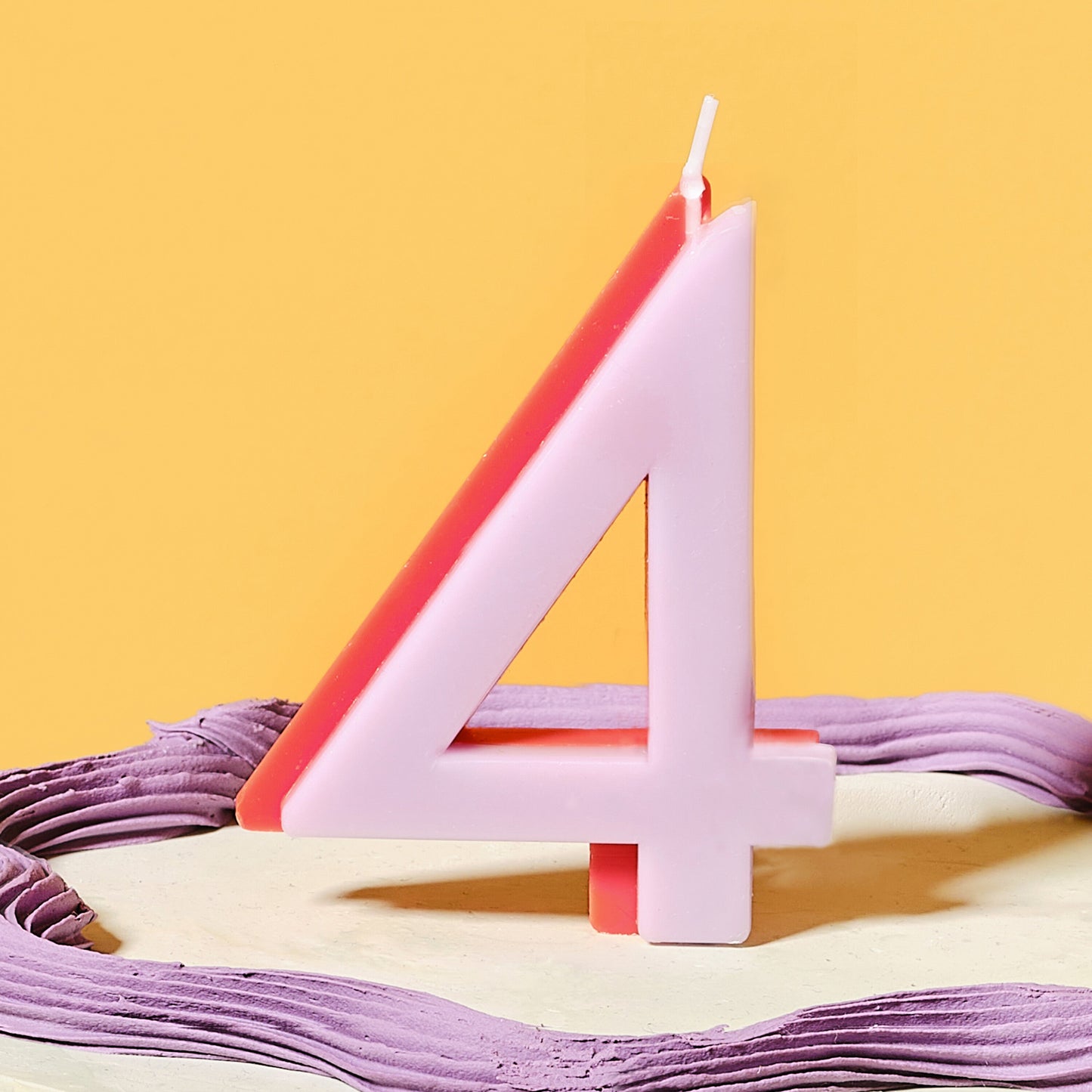 Lilac and Orange Number 4 Candle- 5 Inner Pack