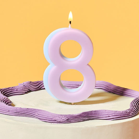 Lilac and Blue Number 8 Candle- 5 Inner Pack