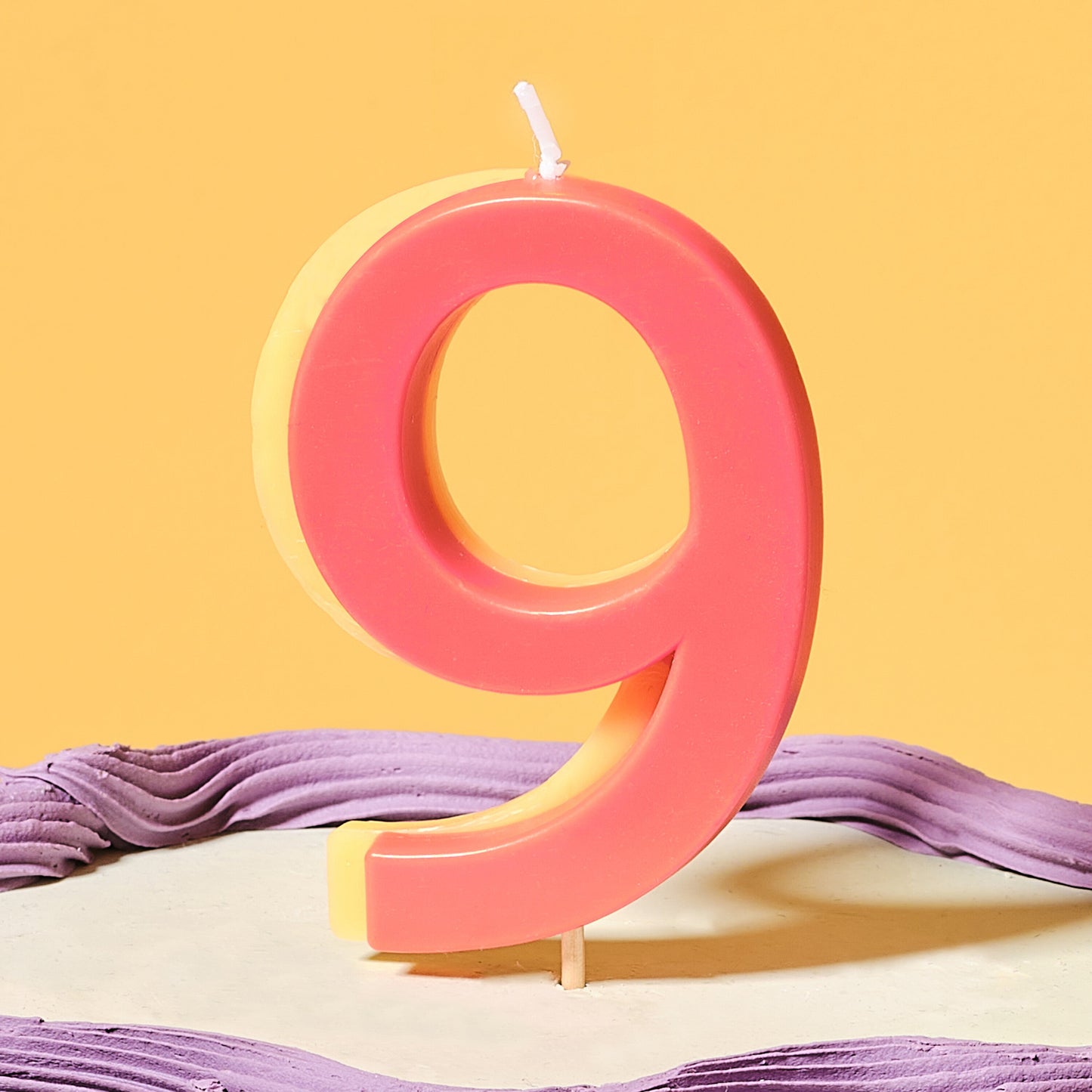 Orange and Yellow Number 9 Candle- 5 Inner Pack