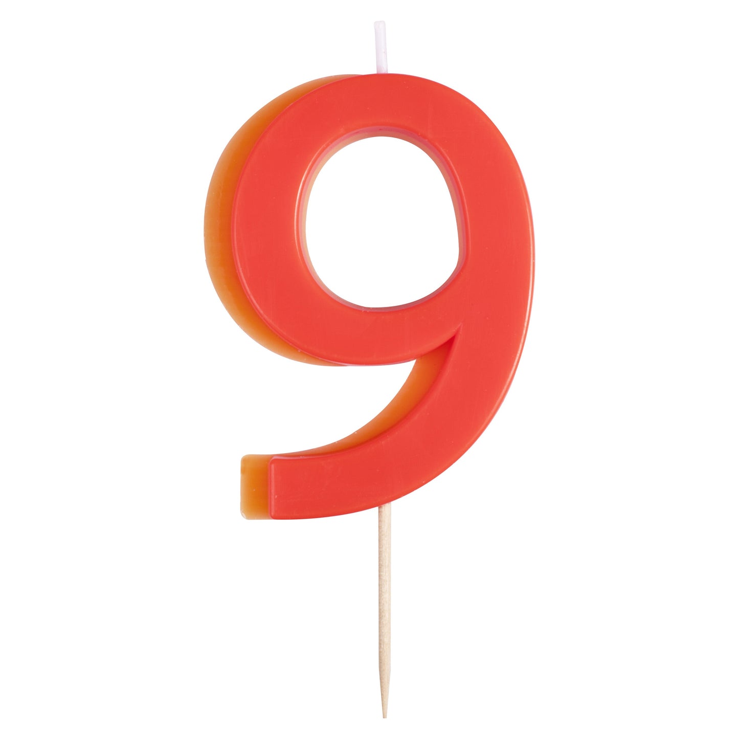 Orange and Yellow Number 9 Candle- 5 Inner Pack