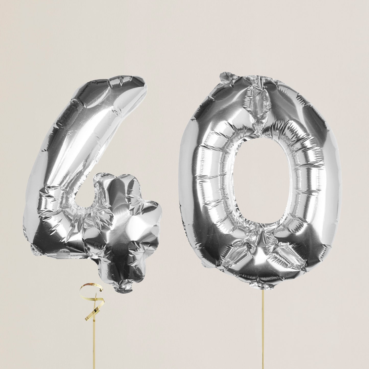 Silver Foil Number Balloon- 5 Inner Pack