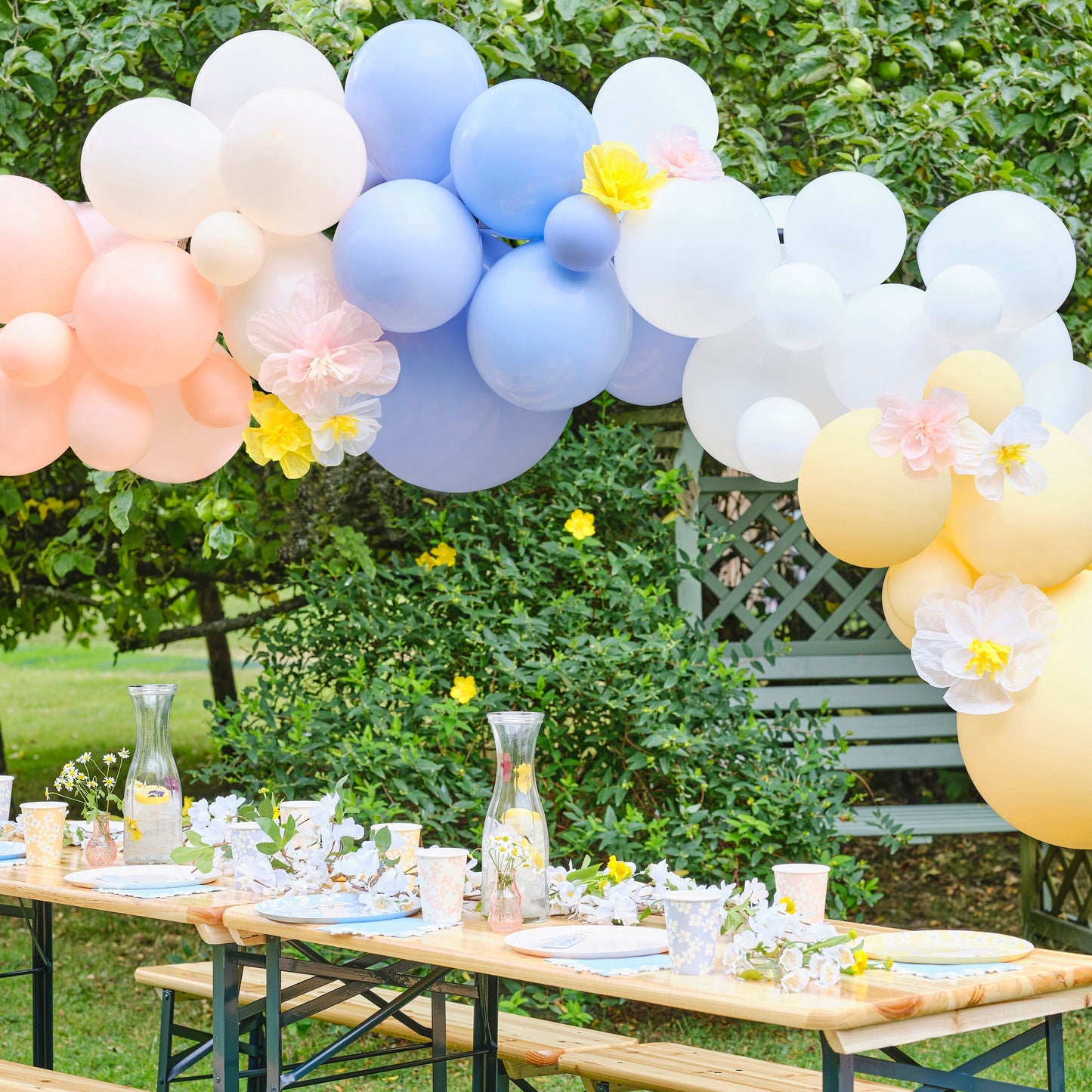 Pastel Balloon Arch with Tissue Paper Flowers- 5 Inner Pack