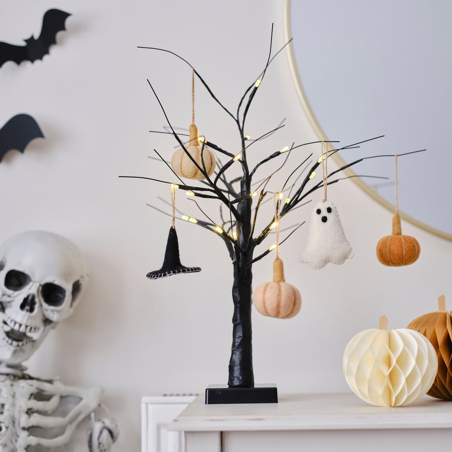 Felt Pumpkin Hanging Halloween Tree Decorations- 5 Inner Pack