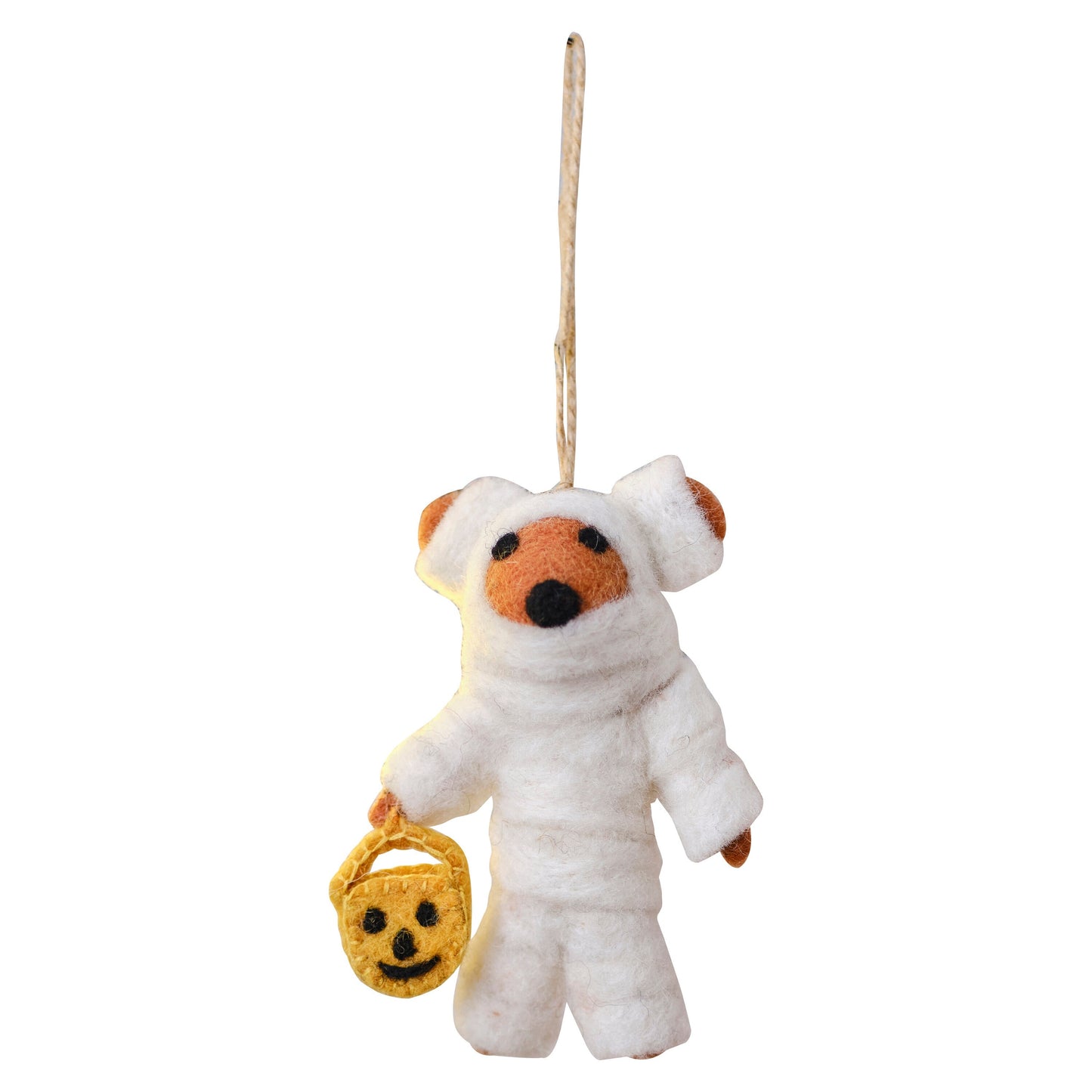 Felt Mummy Bear Hanging Halloween Tree Decoration- 5 Inner Pack