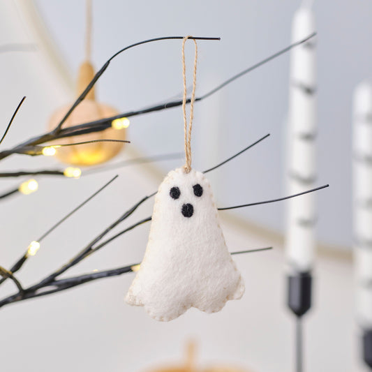 Ghost Felt Hanging Halloween Tree Decoration- 5 Inner Pack