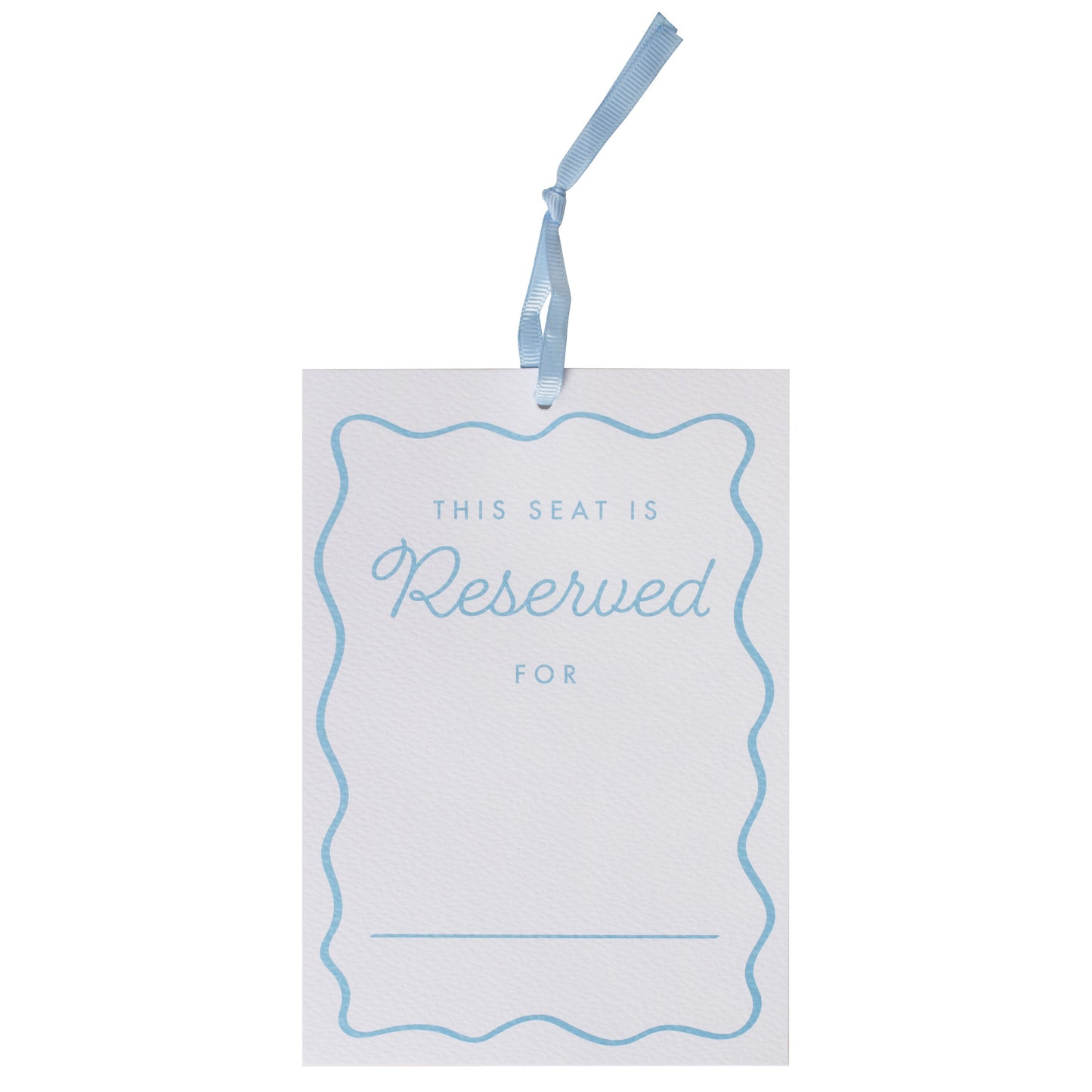 Cream and Blue Customisable Reserved Chair Wedding Signs- 5 Inner Pack