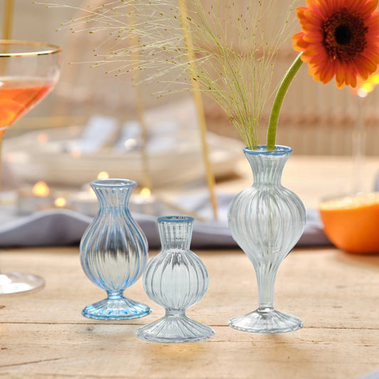 Blue Glass Bud Vases- 1 Inner Pack