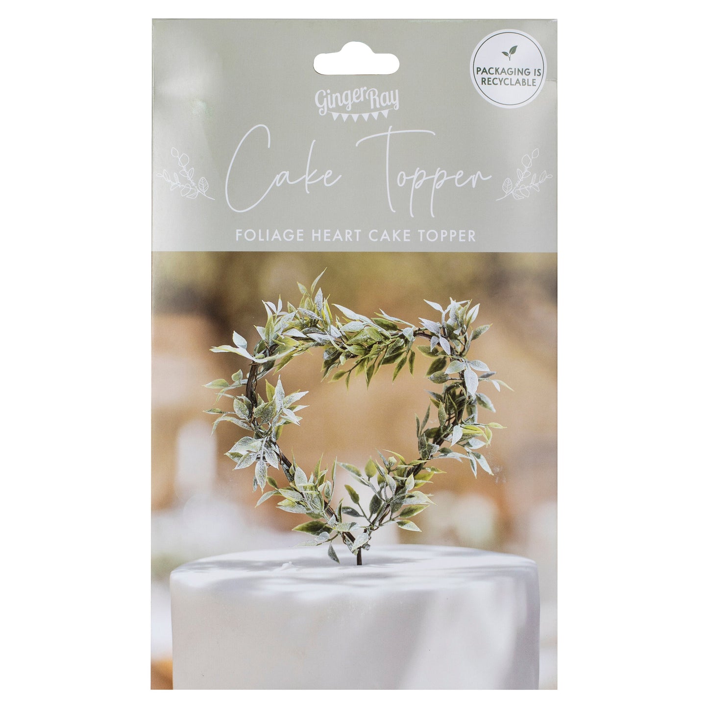 Foliage Heart Wedding Cake Topper- 5 Inner Pack