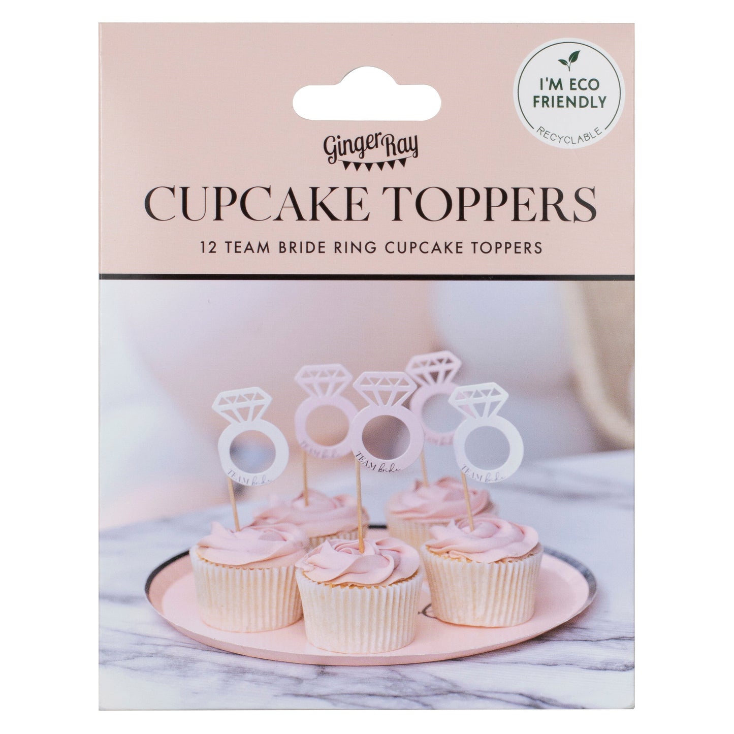 Team Bride Hen Party Ring Cupcake Toppers- 5 Inner Pack