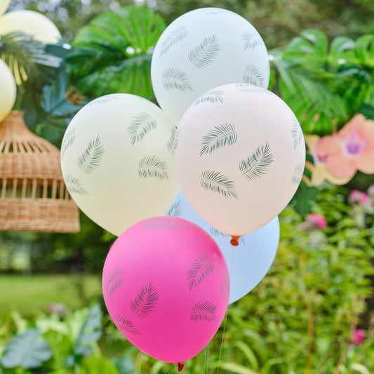 Palm Leaf Hawaiian Balloon Bundle Party Decorations- 5 Inner Pack