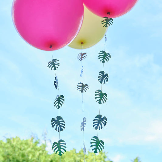 Palm Leaf Hawaiian Tiki Balloon Tails Decoration- 5 Inner Pack