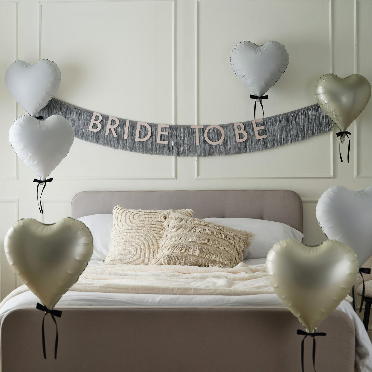 Silver Fringe 'Bride to Be' Bunting- 5 Inner Pack