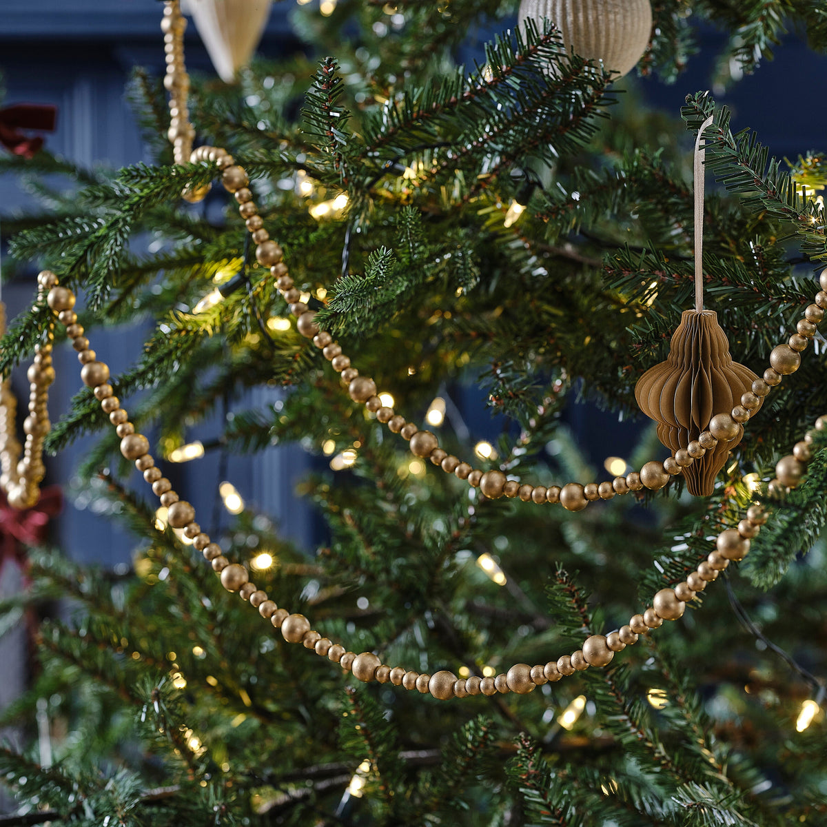 Wooden Gold Beaded Garland- 5 Inner Pack