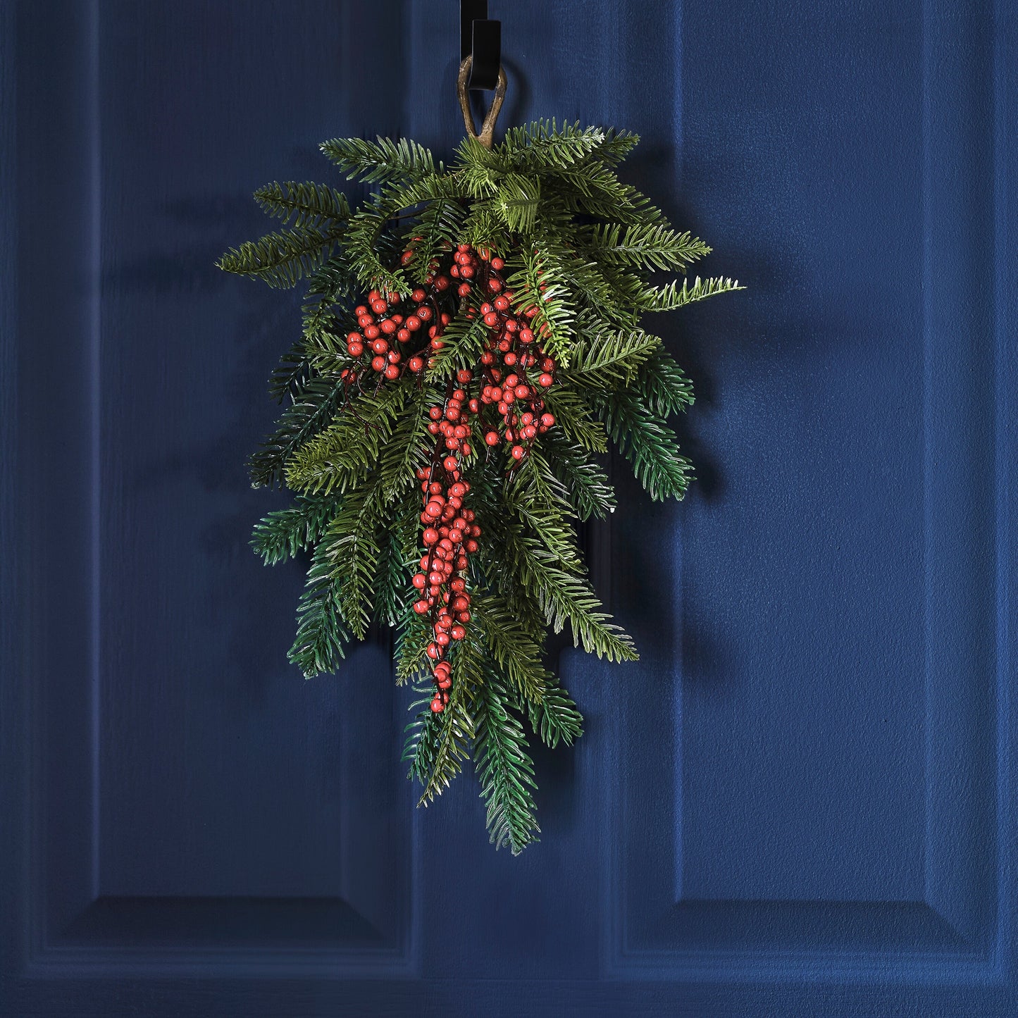 Foliage Christmas Door Swag with Berries- 6 Inner Pack