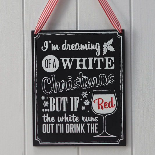 Christmas Wooden Chalkboard Wine Sign - Vintage Noel- 5 Inner Pack