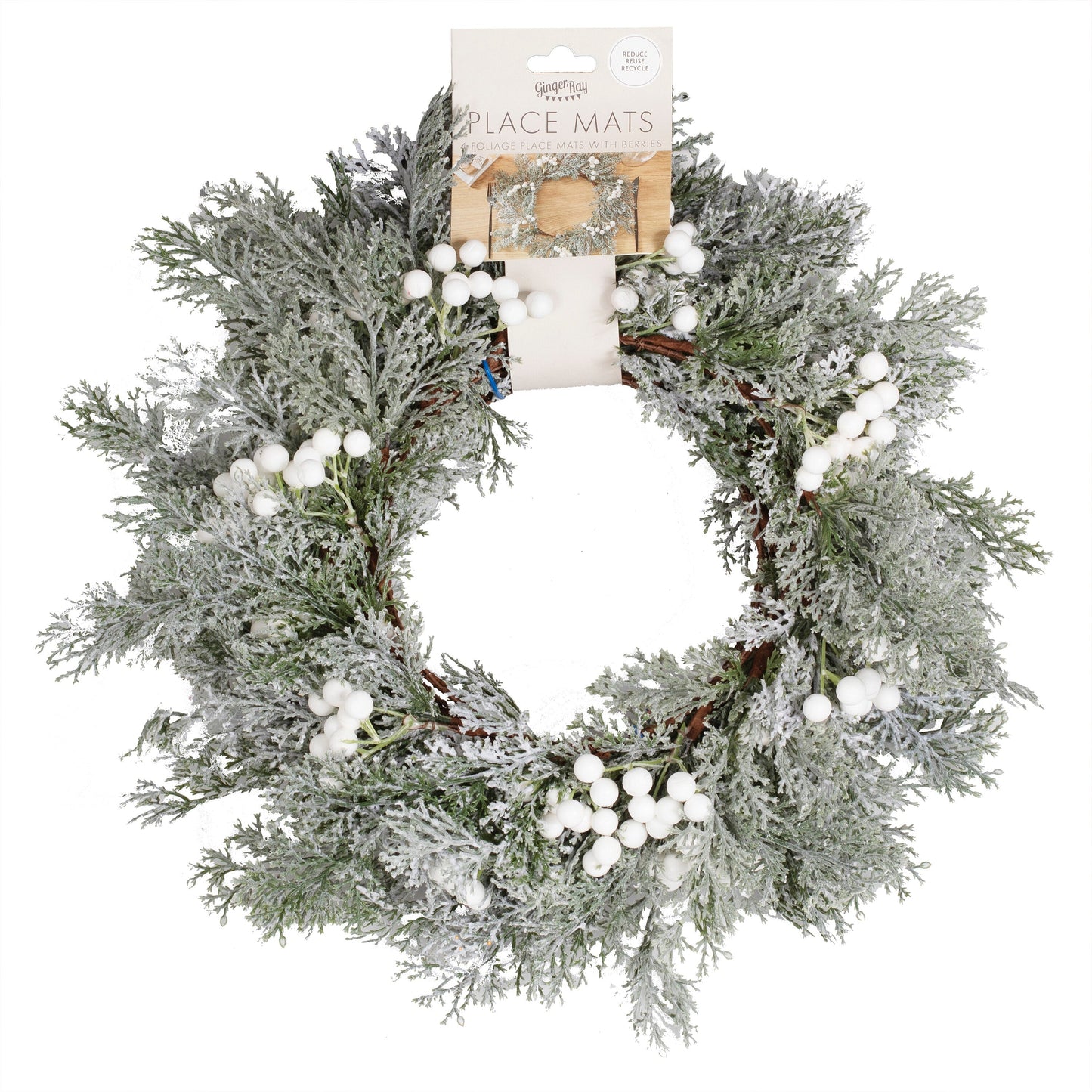 Foliage Christmas Table Place Mats with Berries- 5 Inner Pack