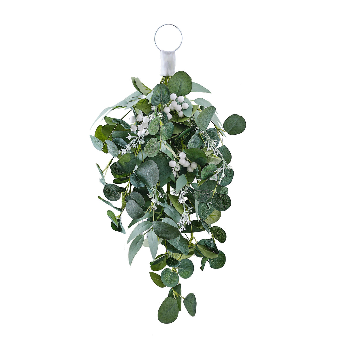 Eucalyptus and White Berries Christmas Door Swag- 5 Inner Pack