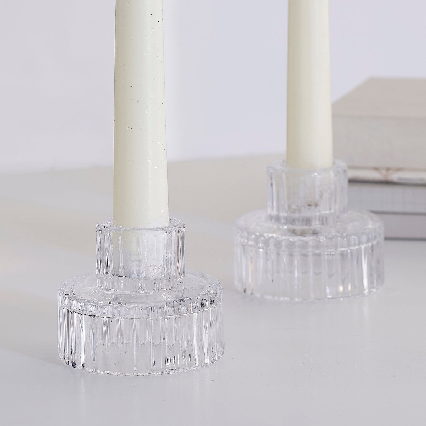 Clear Glass Candle Holders- 5 Inner Pack