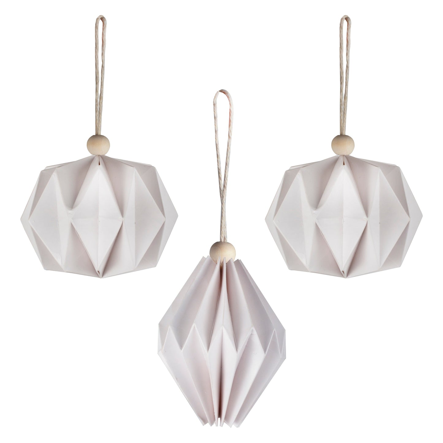 White Paper Christmas Tree Hanging Decorations- 5 Inner Pack