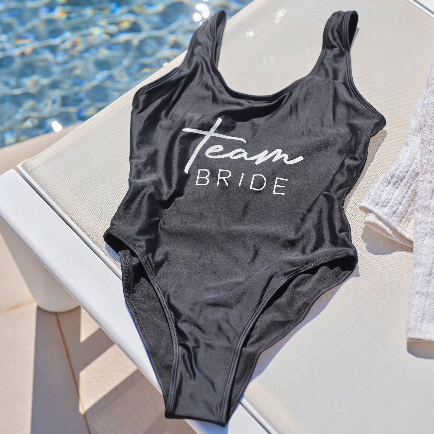 Team Bride Black Hen Party Swimsuit- 8 Inner Pack