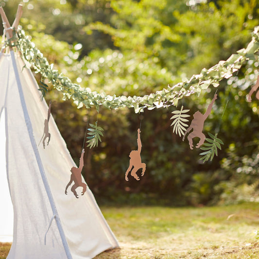 Monkey & Leaf Jungle Bunting Backdrop- 5 Inner Pack