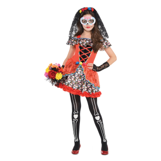 Sugar Skull Senorita Costume - Age 12-14 Years - 1 PC : Amscan ...