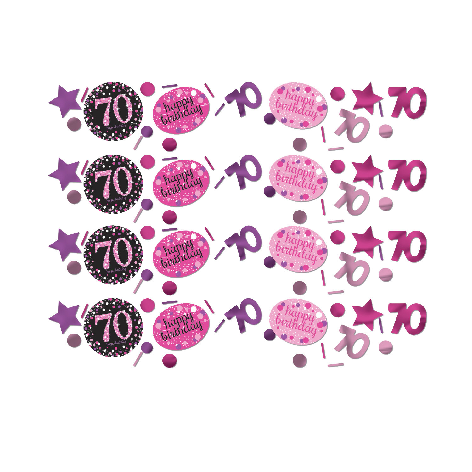 Pink Sparkling Celebration 70th Confetti 34g 12 Pc Amscan International