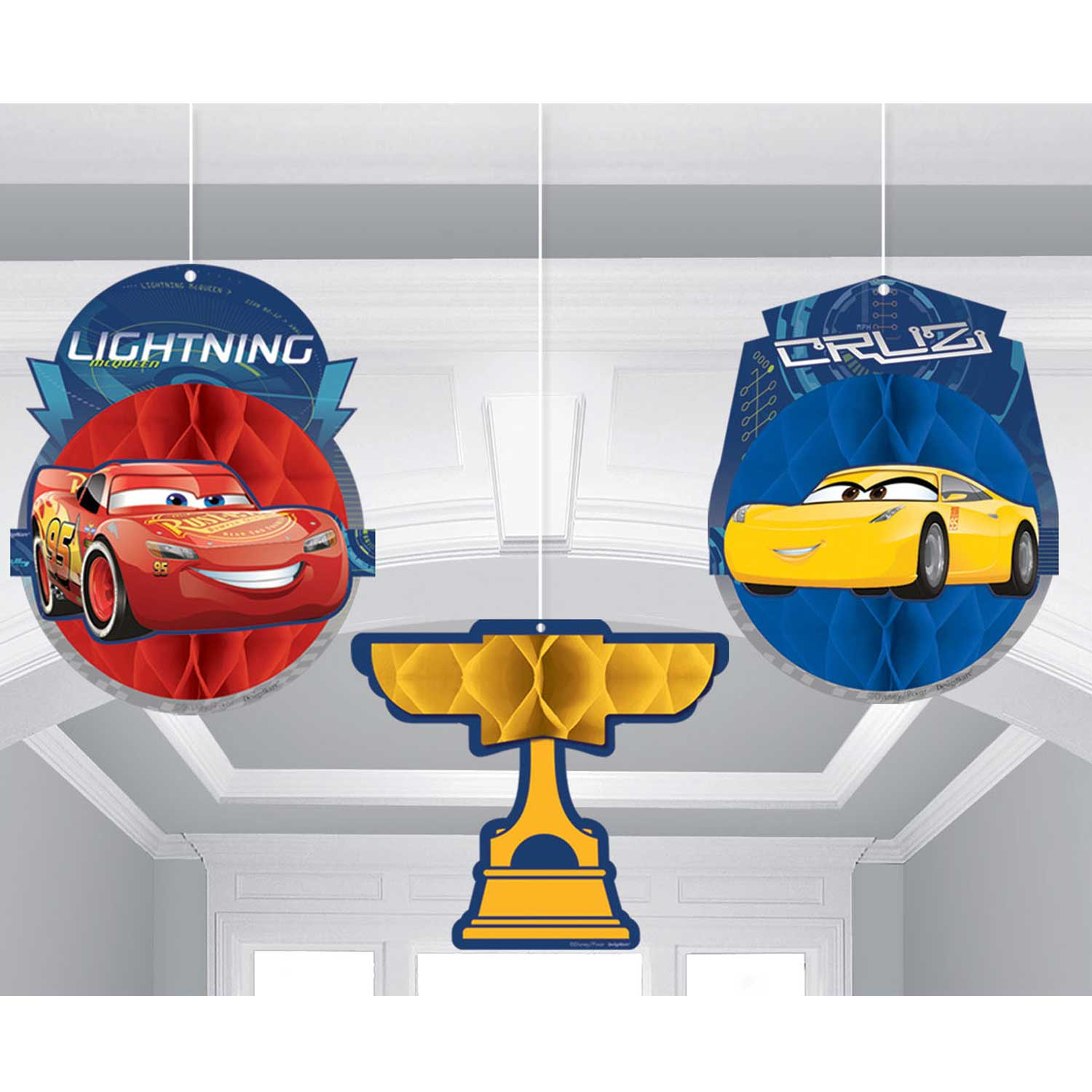 Clearance Disney Cars 3 Honeycomb Party Decorations X 3 Ebay