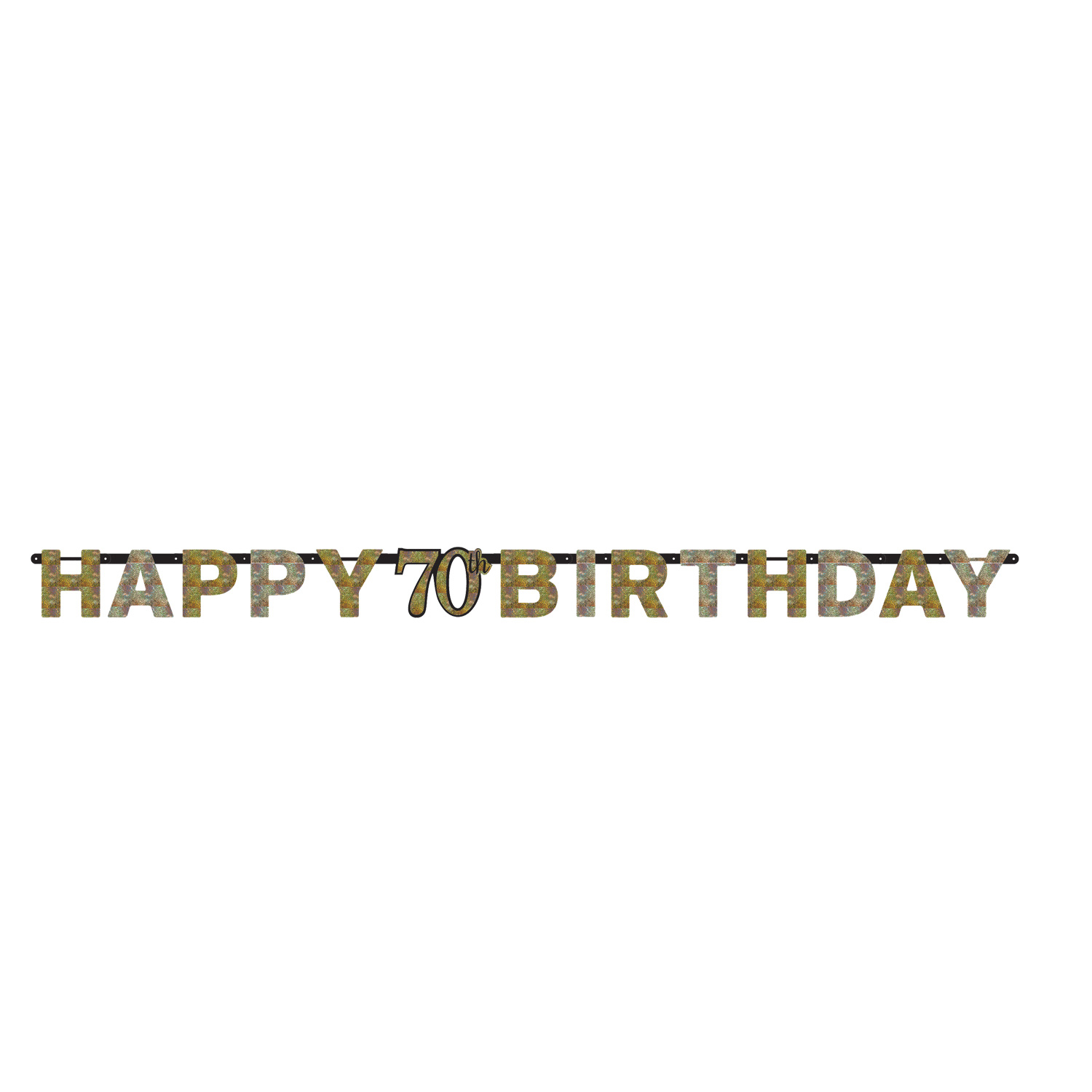 Sparkling Celebration 70th Birthday Prismatic Letter Banners - 12 PC ...