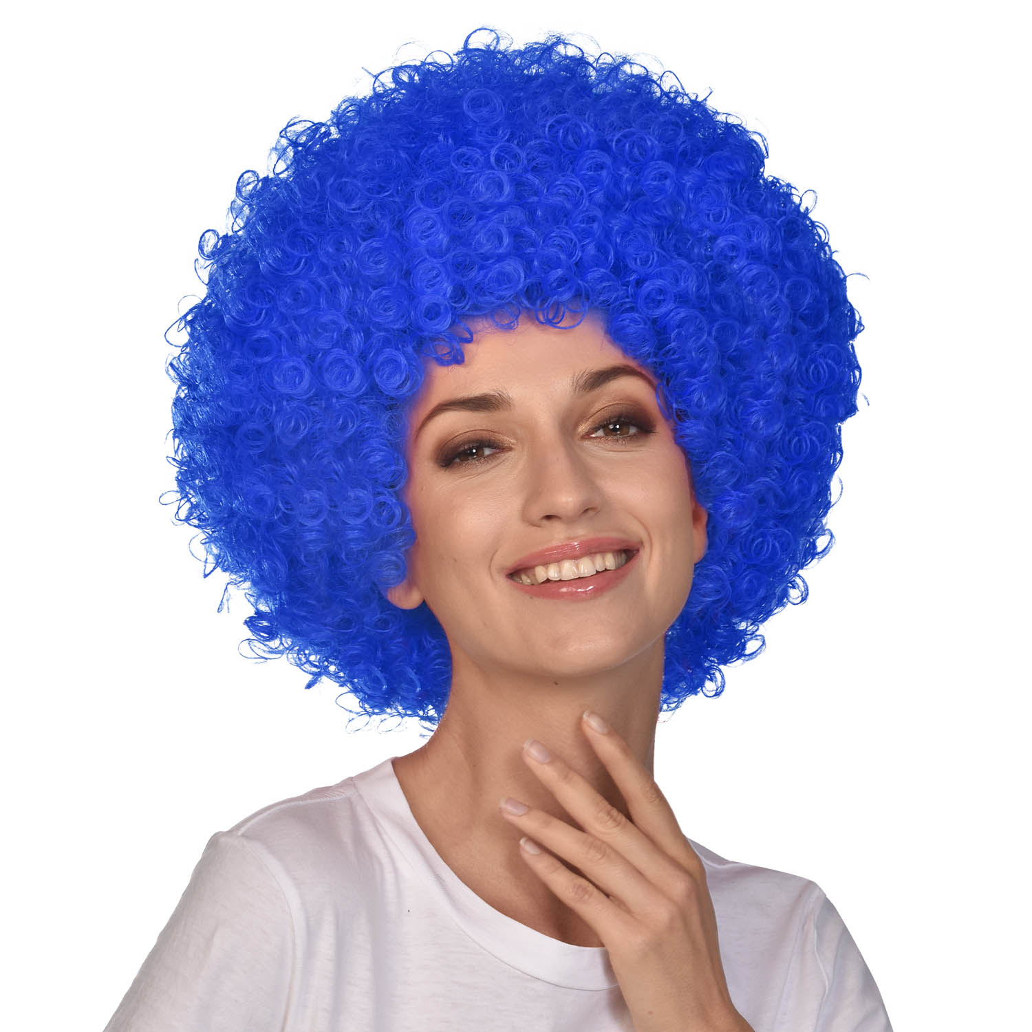 blue afro wigs