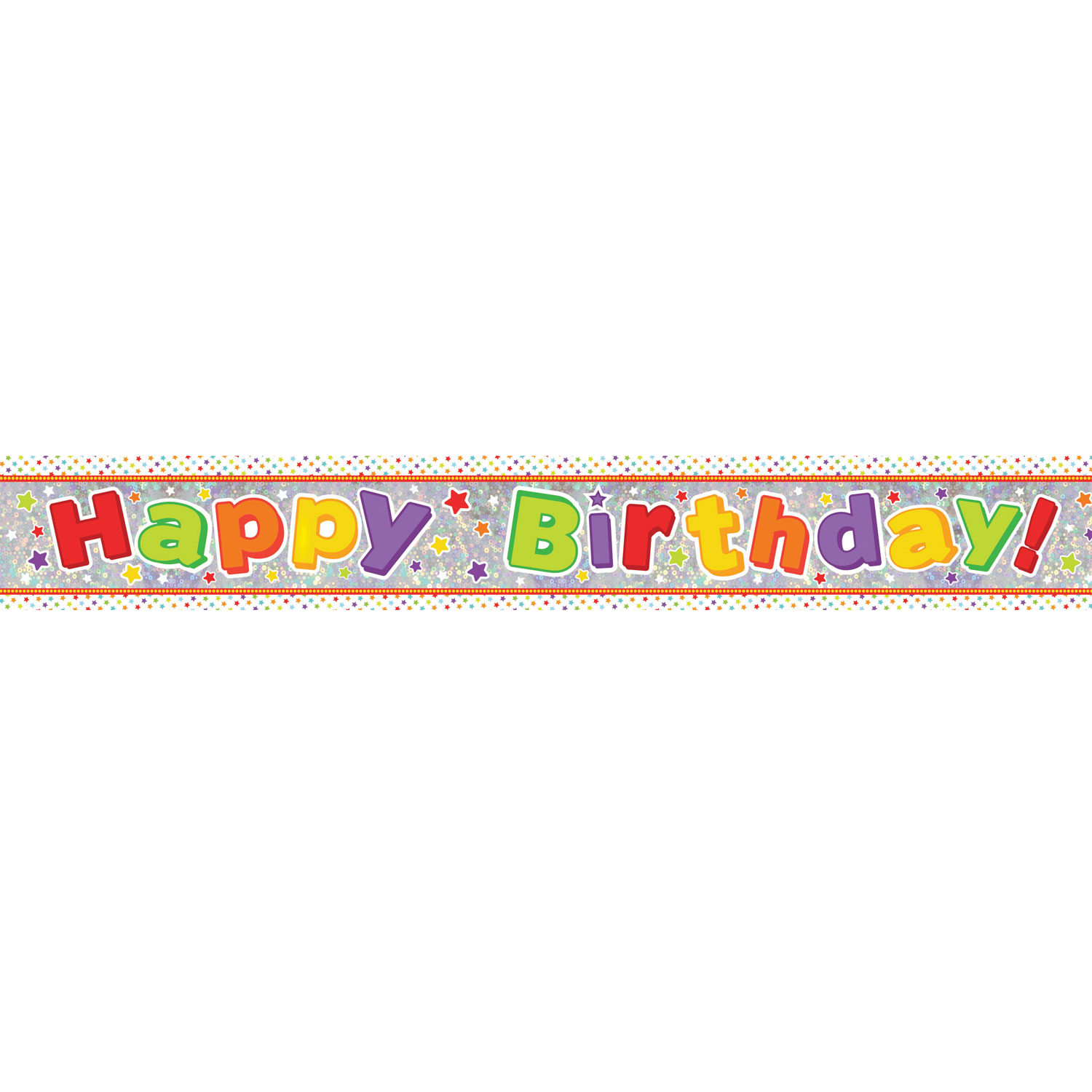 Happy Birthday Holographic Foil Banner 2.7m - 12 PC : Amscan International