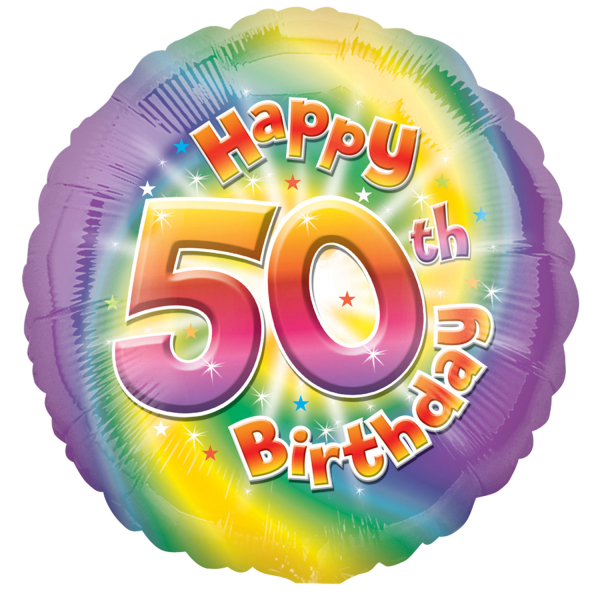 Happy 50th Birthday Circle Foil Helium Balloon | eBay