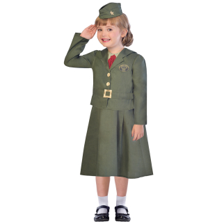 Ww2 Girl Soldier Costume - Age 9-10 Years - 1 Pc : Amscan International