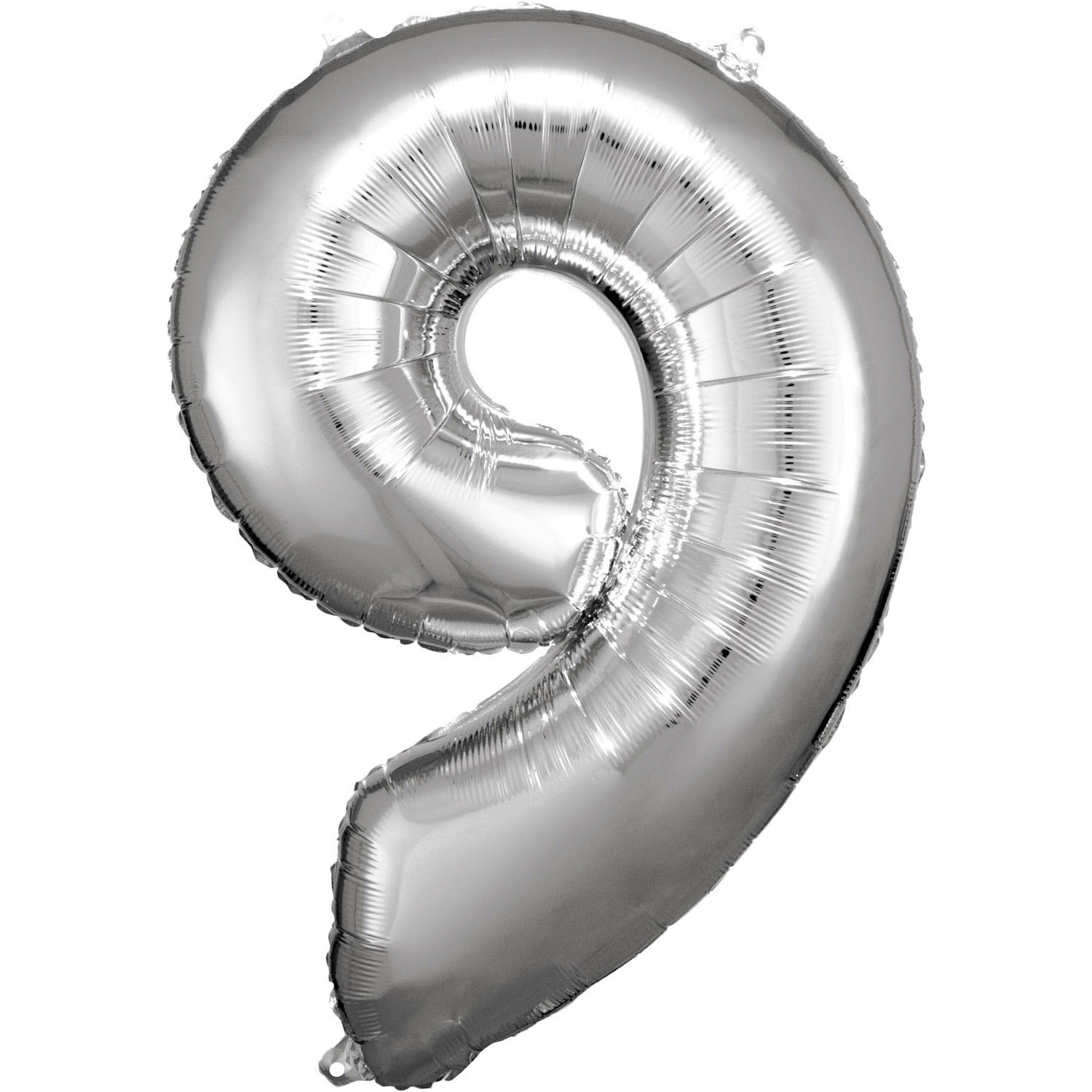 Number 9 Silver Supershape Foil Balloons 2463 Cm W X 3386cm H P50