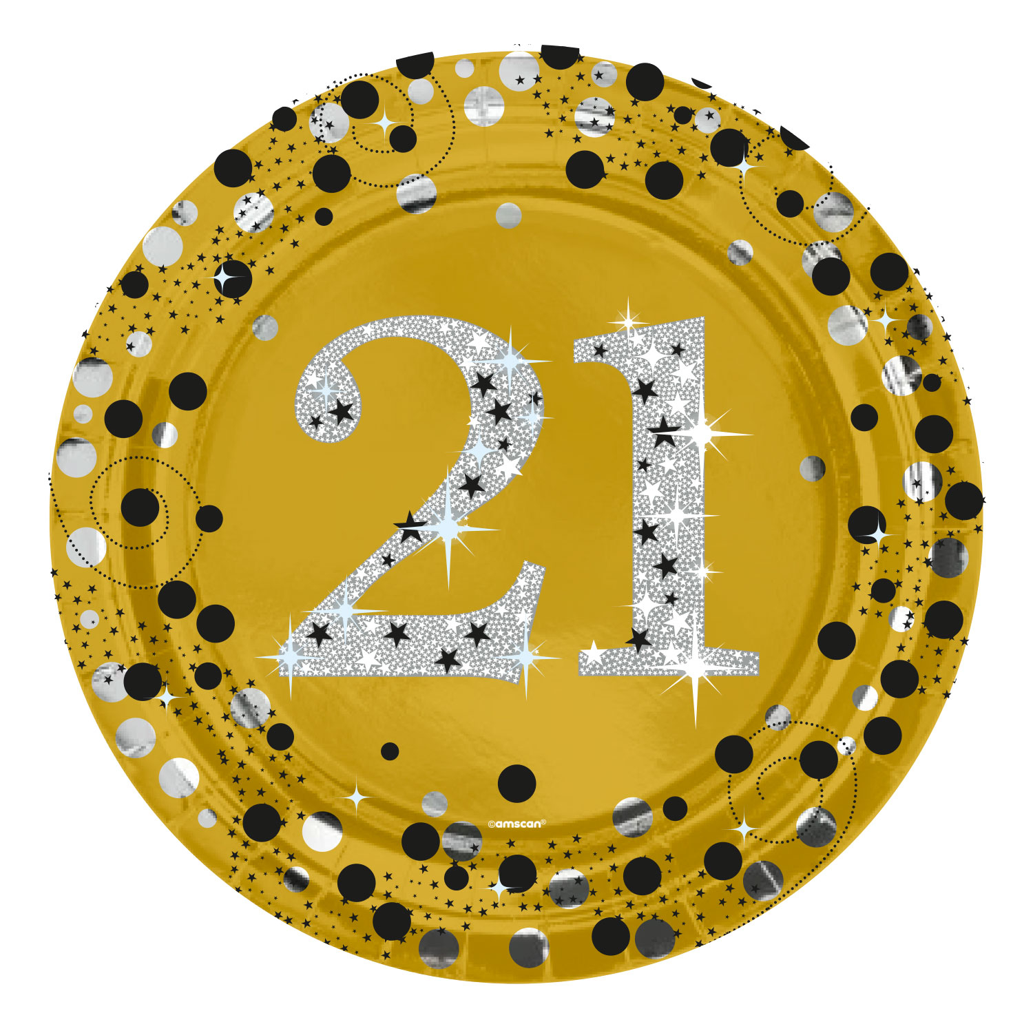 Sparkling Celebration 21st Birthday Paper Plates 23cm - 12 PKG/8 ...