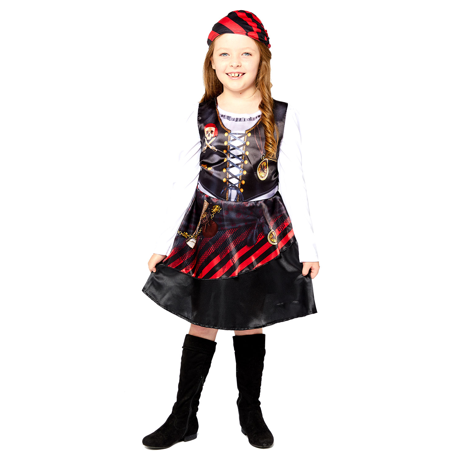 Pirate Girl Sustainable Costume - Age 3-4 Years - 1 PC : Amscan ...