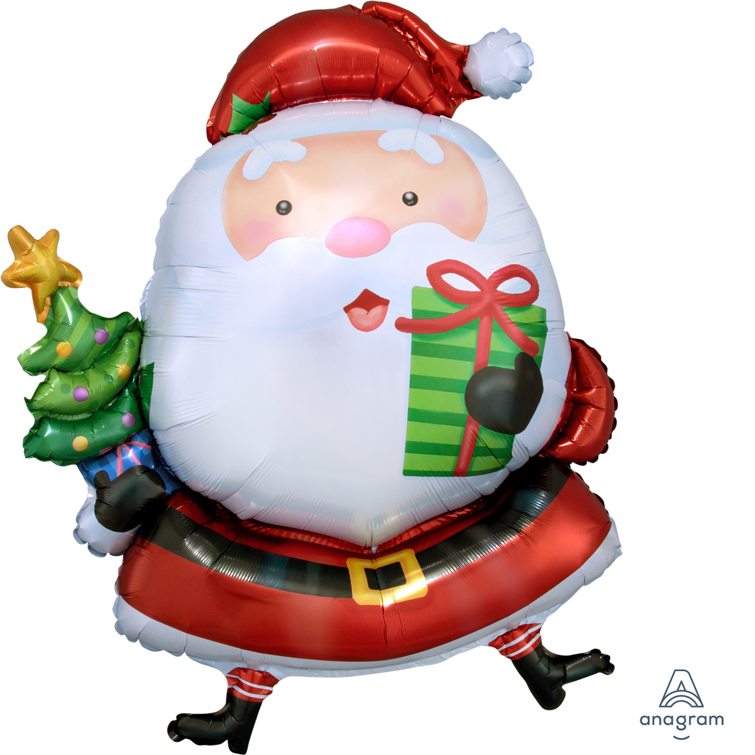 Santa with Tree SuperShape Foil Balloons 26 /66cm w x 37 /93cm h P35 - 5 PC : Amscan International