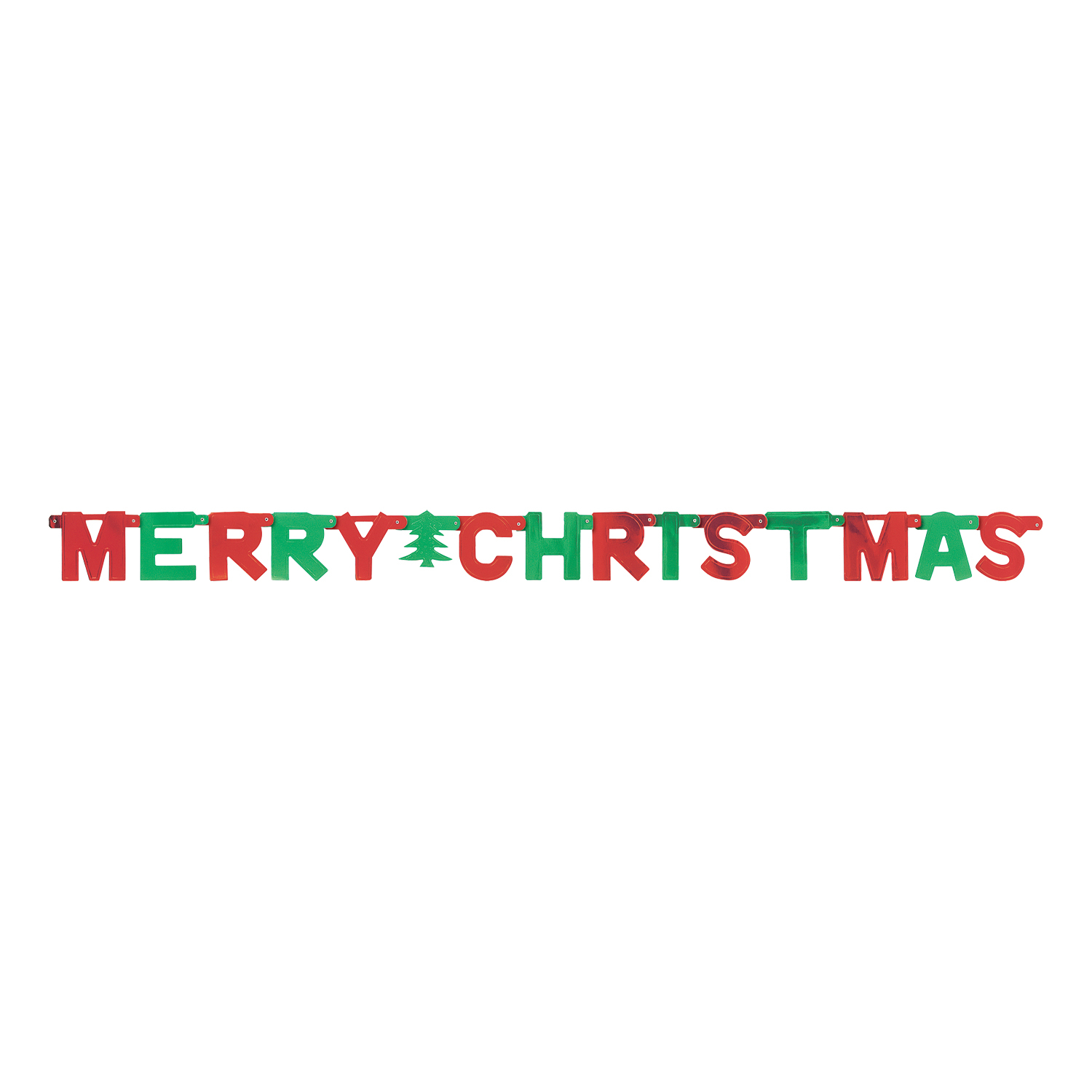 Red & Green Merry Christmas Letter Banners 1.5m x 10.8cm - 12 PC ...